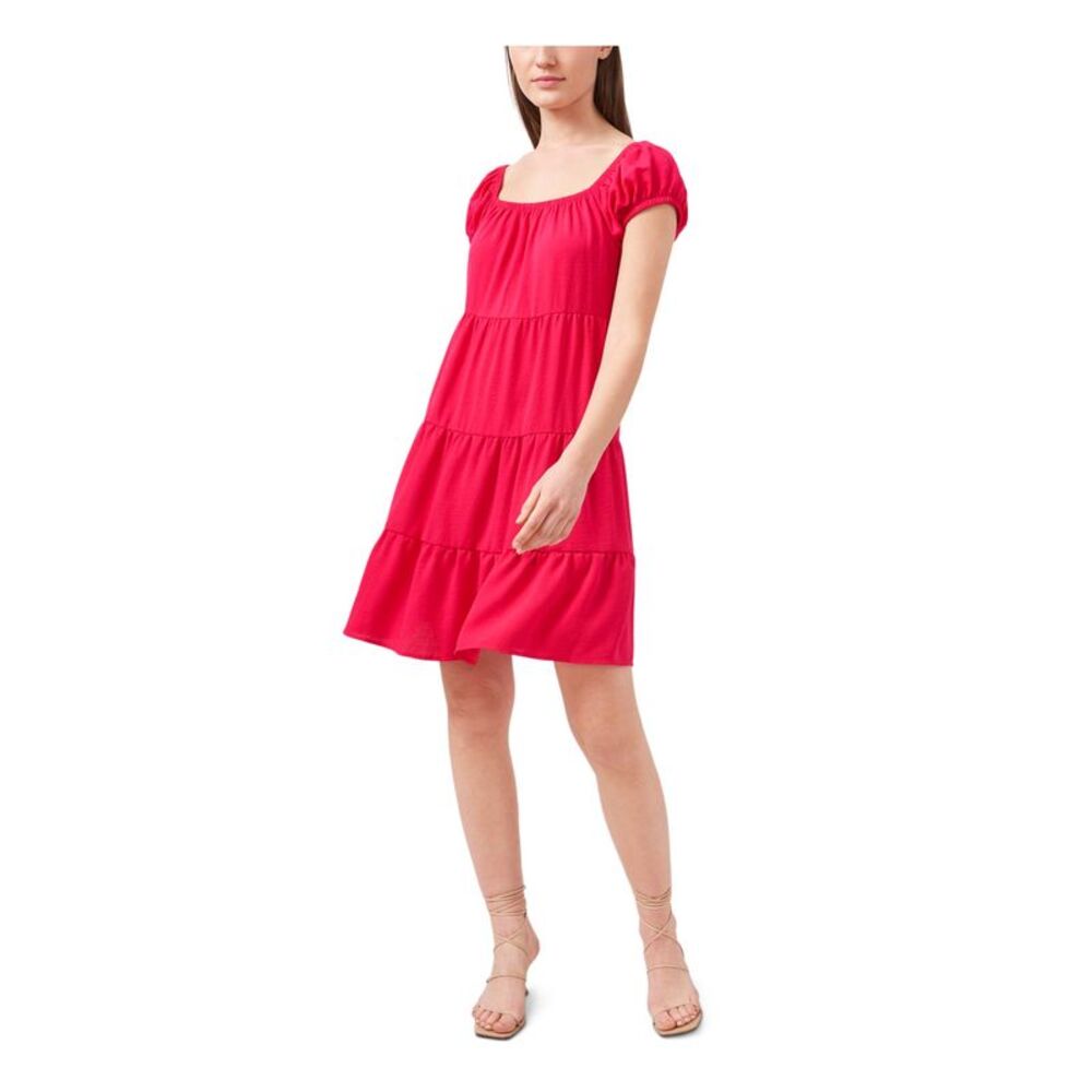 RILEY&RAE Womens Pink Square Neck Short Shift Dress S